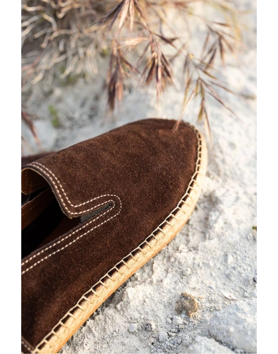 Robert Acı Kahve Hakiki Deri El Yapımı Erkek Espadril