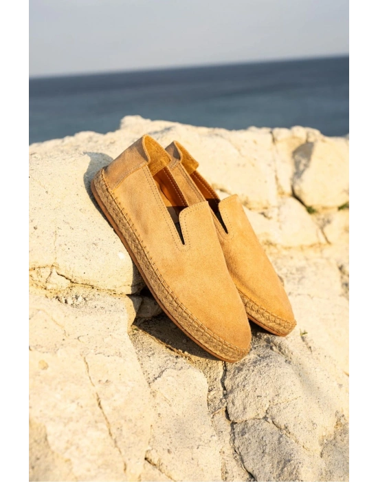 Robert Bej Hakiki Deri El Yapımı Erkek Espadril