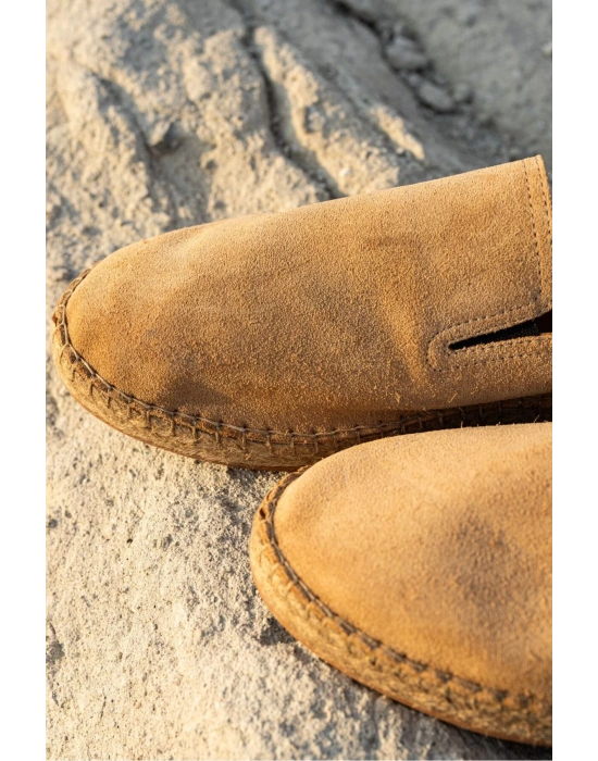 Robert Bej Hakiki Deri El Yapımı Erkek Espadril