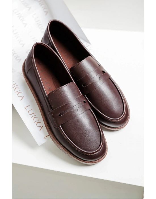 Livya Erkek Acı Kahve Suni Deri Loafer Ayakkabı