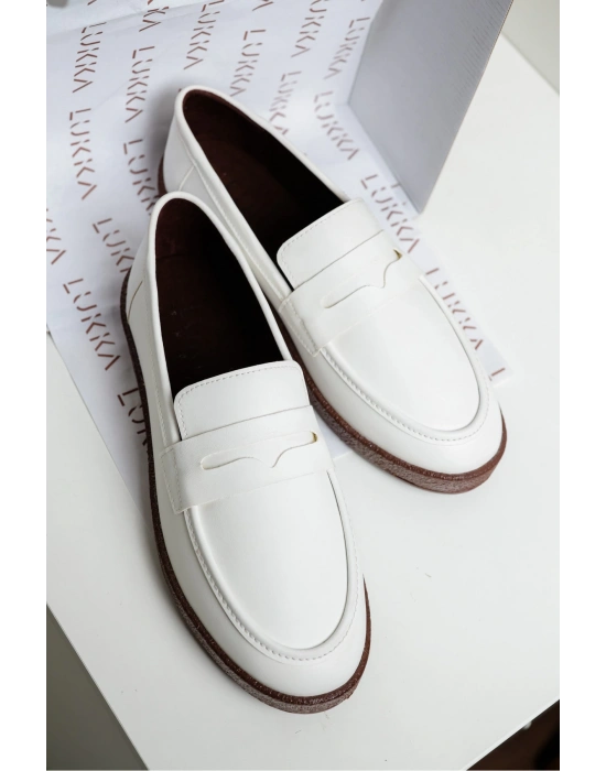 Livya Erkek Beyaz Suni Deri Loafer Ayakkabı