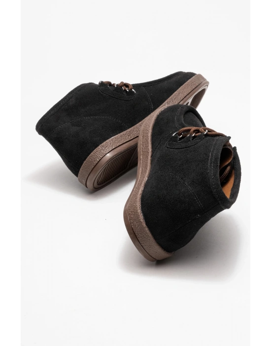 Amy Erkek Siyah Süet Bağcıklı Golf Ayakkabı Bot