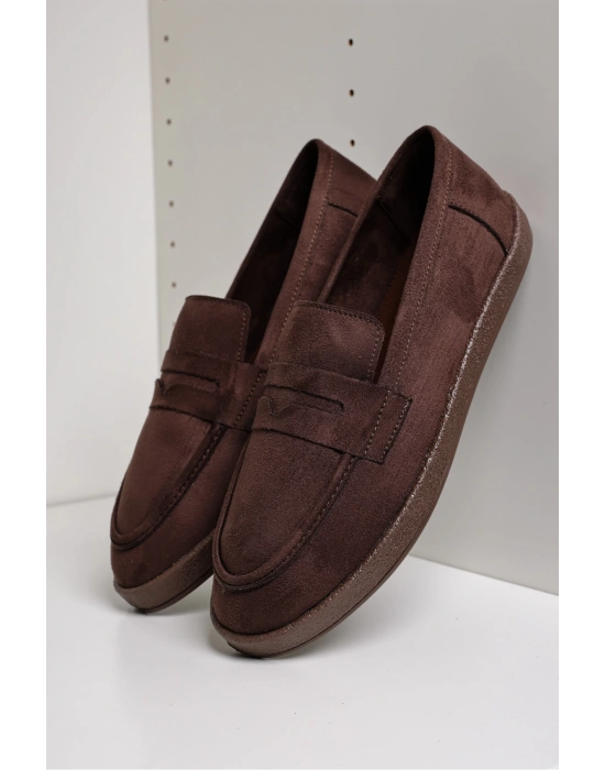 Livya Erkek Acı Kahve Süet Loafer Ayakkabı