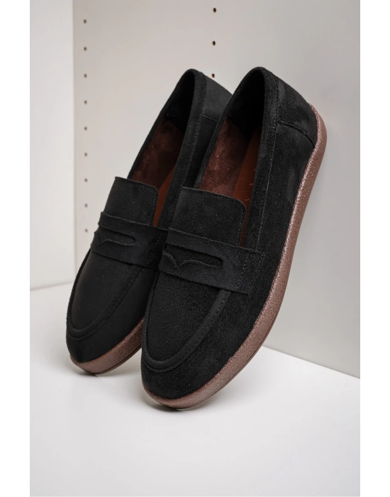 Livya Erkek Siyah Süet Loafer Ayakkabı