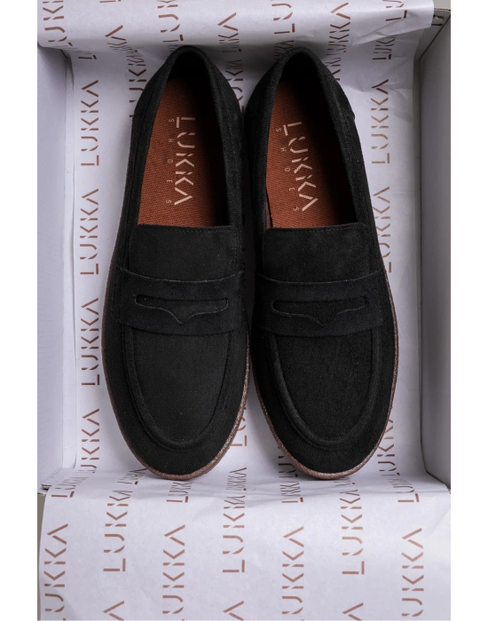 Livya Erkek Siyah Süet Loafer Ayakkabı