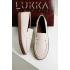 Livya Erkek Bej Suni Deri Loafer Ayakkabı