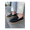 Lotus Erkek Suni Deri Siyah Loafer Espadril