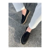 Lotus Erkek Suni Deri Siyah Loafer Espadril