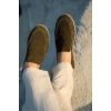 Rose Haki Hakiki Deri Süet Erkek Loafer ayakkabı espadril