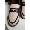 Livya Erkek Bej Garnili Suni Deri Loafer Ayakkabı
