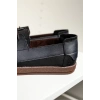 Rosa Erkek Siyah Süet Garnili Bağcıklı Loafer Günlük Casual Ayakkabı