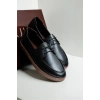 Rosa Erkek Siyah Suni Deri Bağcıklı Loafer Günlük Casual Ayakkabı