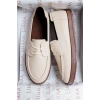 Rosa Erkek Bej Suni Deri Bağcıklı Loafer Günlük Casual Ayakkabı