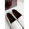 Rosa Erkek Suni Beyaz Deri Bağcıklı Loafer Günlük Casual Ayakkabı
