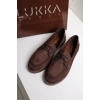 Rosa Erkek Acı Kahve Süet Bağcıklı Loafer Günlük Casual Ayakkabı