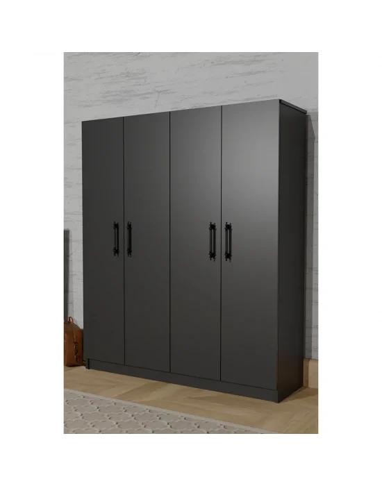 Antrasit 4 kapaklı 2 askılıklı %100MDF