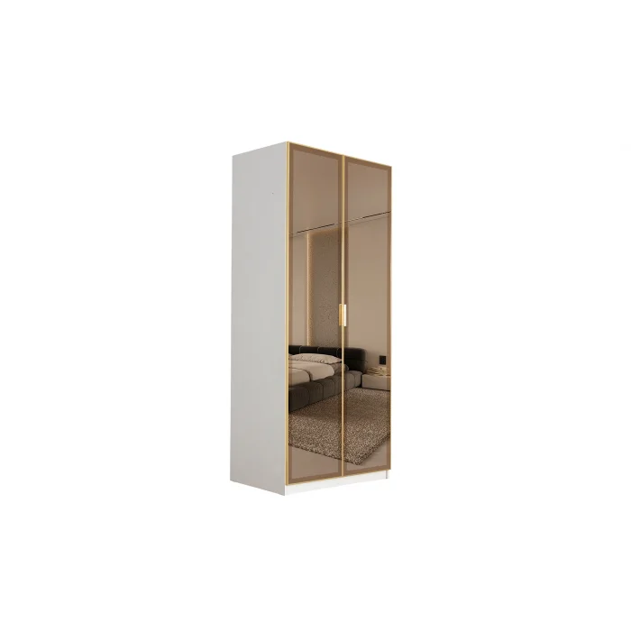 6 Kapaklı Ledli Reflekte Camlı Gardrop