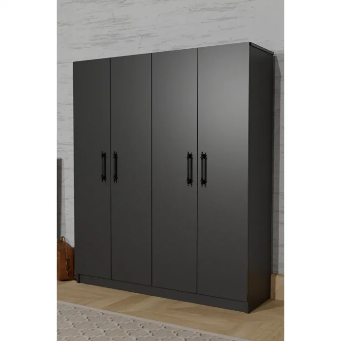 Antrasit 4 kapaklı 2 askılıklı %100MDF