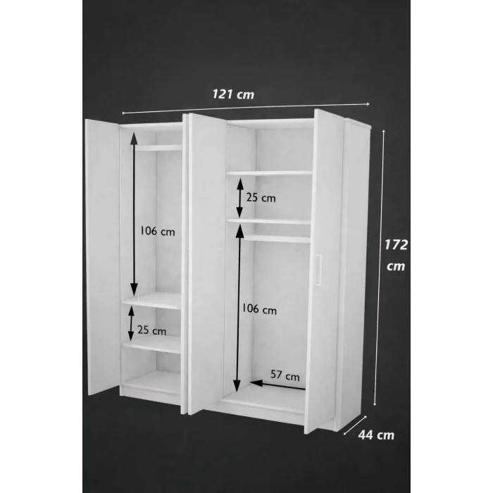 Antrasit 4 kapaklı 2 askılıklı %100MDF