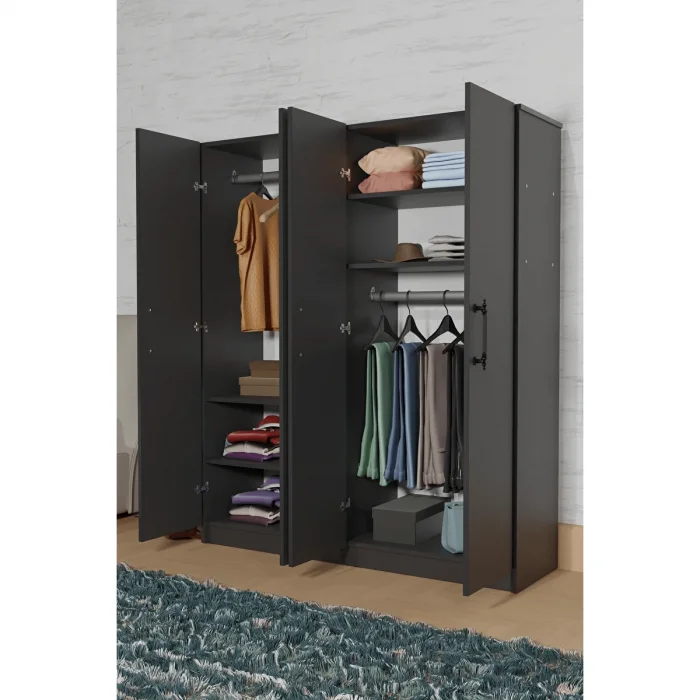 Antrasit 4 kapaklı 2 askılıklı %100MDF