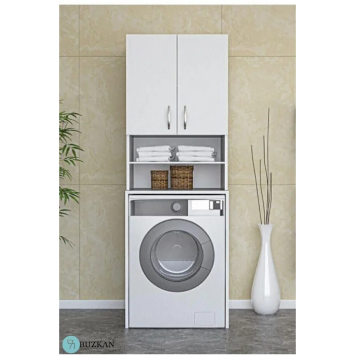 %100 Mdf Çamaşır Makinesi Dolabı Banyo Dolabı Raflı Kapaklı Dolap
