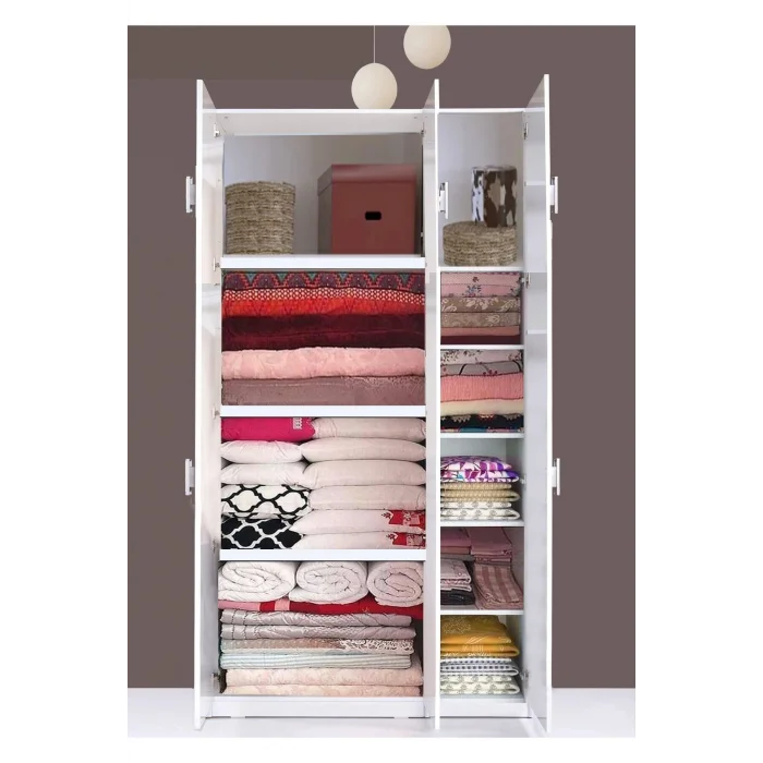 Plus 812480 Stella 6 Kapaklı Yüklük Yorgan Yatak Dolabı Gardırop - Parlak Beyaz