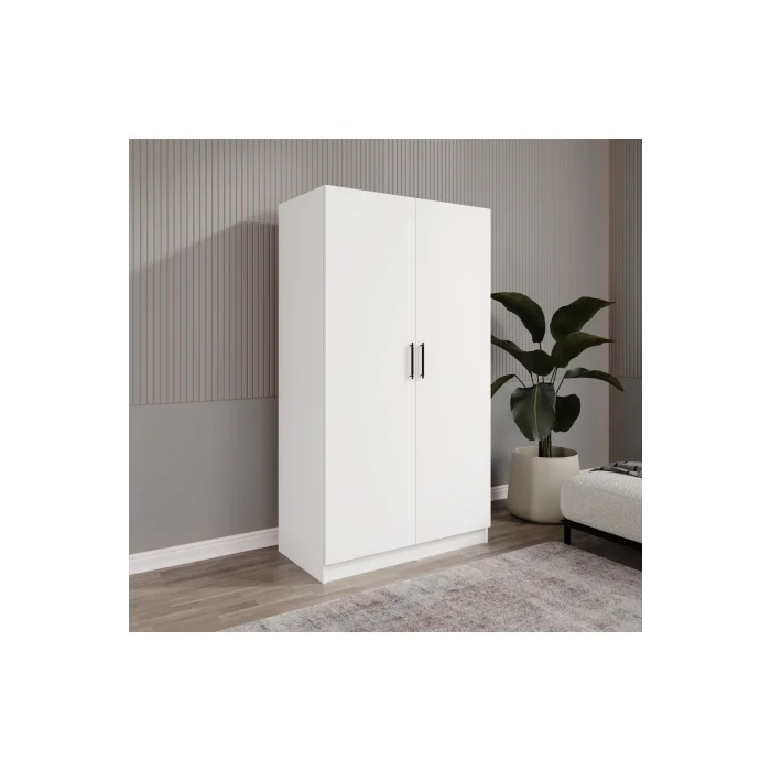 ŞİPAL 2 KAPILI 6 BÖLMELİ BEYAZ ELBİSE DOLABI