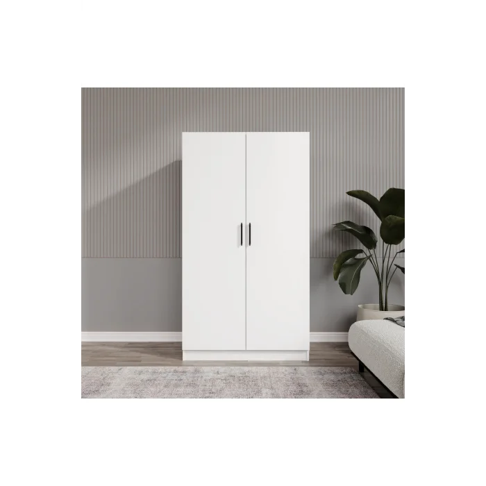 ŞİPAL 2 KAPILI 6 BÖLMELİ BEYAZ ELBİSE DOLABI