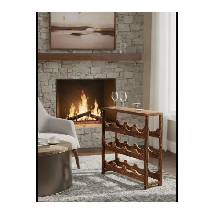 Masif Ceviz Ağaç 3 Katlı Boyalı Şaraplık, Şık ve Dayanıklı Tasarım