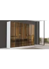 6 Kapaklı Ledli Reflekte Camlı Gardrop