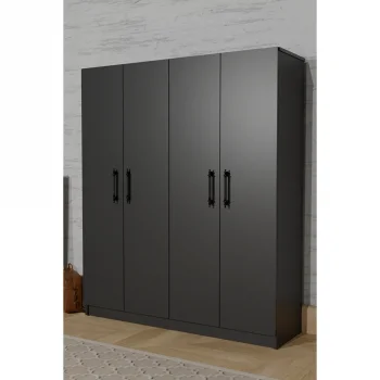 Antrasit 4 kapaklı 2 askılıklı %100MDF
