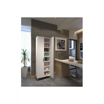 % 100 Mdf 8 Raflı Çok Amaçlı Mutfak Banyo Ayakkabılık Dolabı - 60 Cm