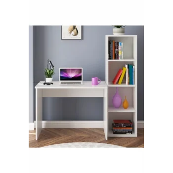 Modüler Kitaplıklı Mdf Çalışma Bilgisayar Masası