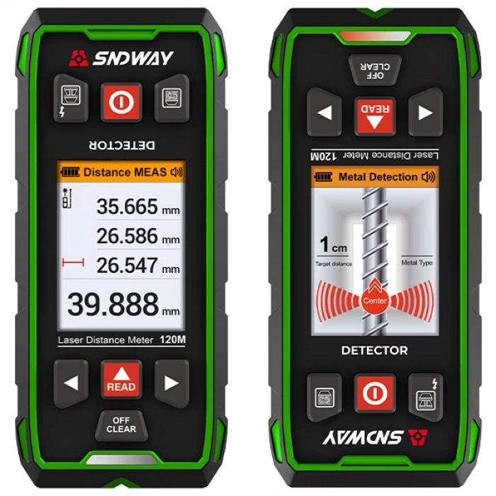 SW-6100GT Duvar Metal-Ahşap Dedektörü & Lazer Mesafe Ölçer 120M