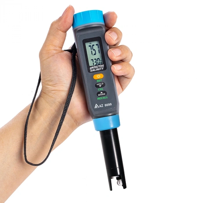 AZ 8699 Ph, EC, TDS, Tuzluluk, S.G. ve Sıcaklık | 6 sı 1 Arada