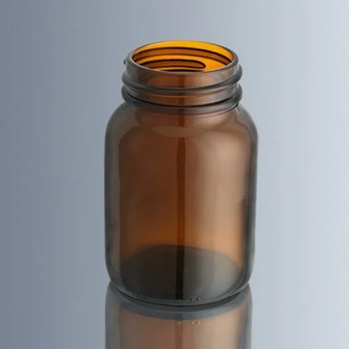 Şişe, Cam, Geniş Boyunlu, Kapaklı, Amber, 1000 ml