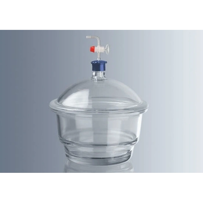 Desikatör, Cam, Disksiz, Plastik Tutacaklı, Musluklu, 200 mm