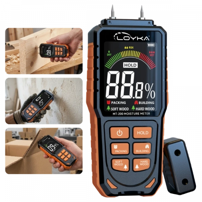 MT-200 İğne Problu Nem Ölçer | Ahşap, Karton, Yapı Malzemeleri Nem Ölçer