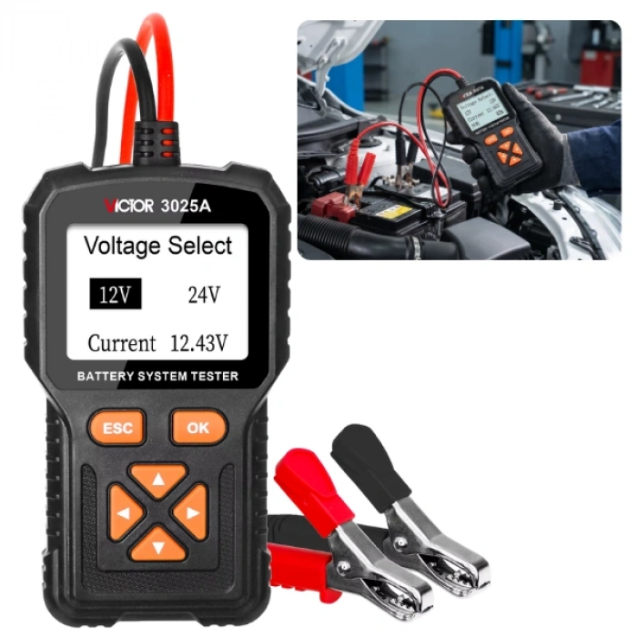 VICTOR 3025A Dijital Akü Test Cihazı | 12V / 24V