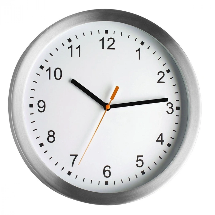 Alüminyum çerçeveli analog duvar saati