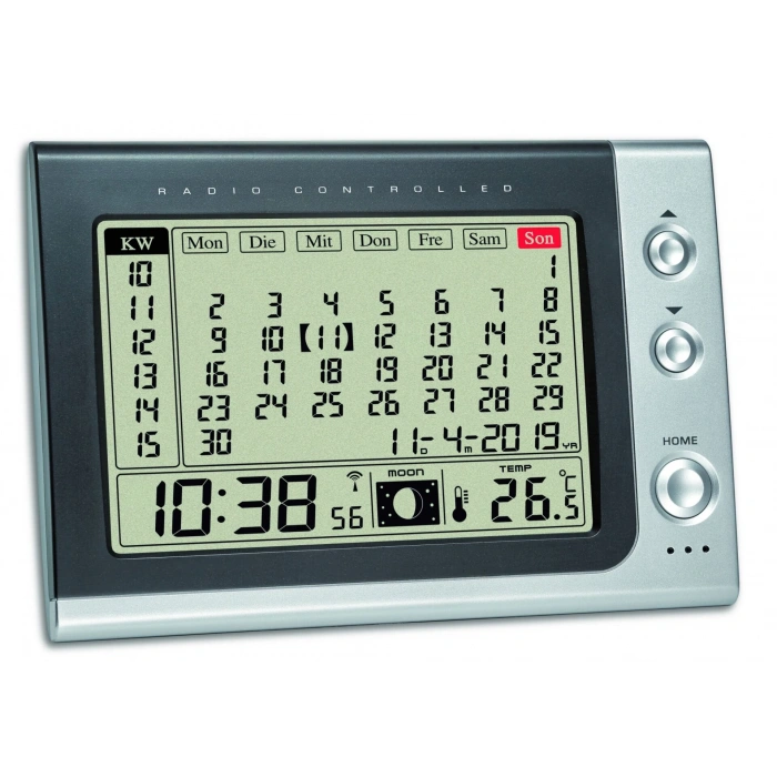 Aylık takvimli dijital radyo kontrollü çalar saat