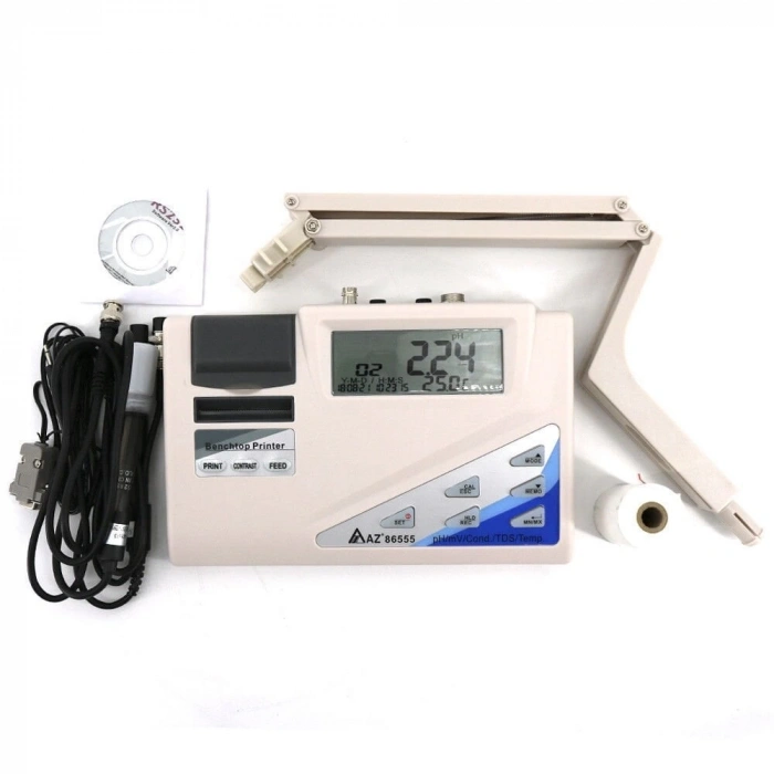 AZ 86555 Yazıcılı Masaüstü pH | İletkenlik | TDS | Tuzluluk | Sıcaklık Ölçer