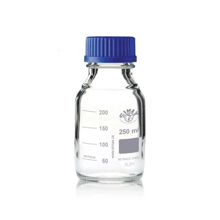 CAM OTOKLAV ŞİŞESİ - VİDALI KAPAK - ŞEFFAF - 250  ML