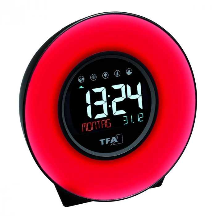 Doğa sesleri ve renk değiştiren ruh hali ışığına sahip ışıklı çalar saat MOOD LIGHT