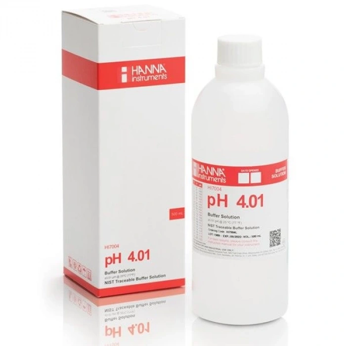 HI7004L pH 4.01 @ 25°C  Calibration Buffer, 500 mL bottle