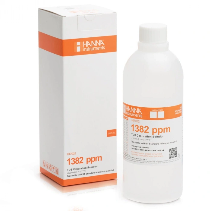 HI7032L 1382 mg/L (ppm) TDS value @ 25°C, 500 mL bottle