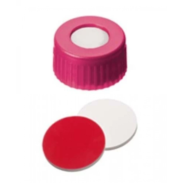 Kapak 9mm, Pp, Orta Delikli - Pembe; Orta Delikli, Silikon Beyaz/Ptfe Kırmızı, 55° Shore A, 1.0mm 100 Adet