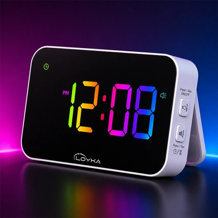 Loyka NEO RGB Renkli LED Dijital Saat | Şarjlı