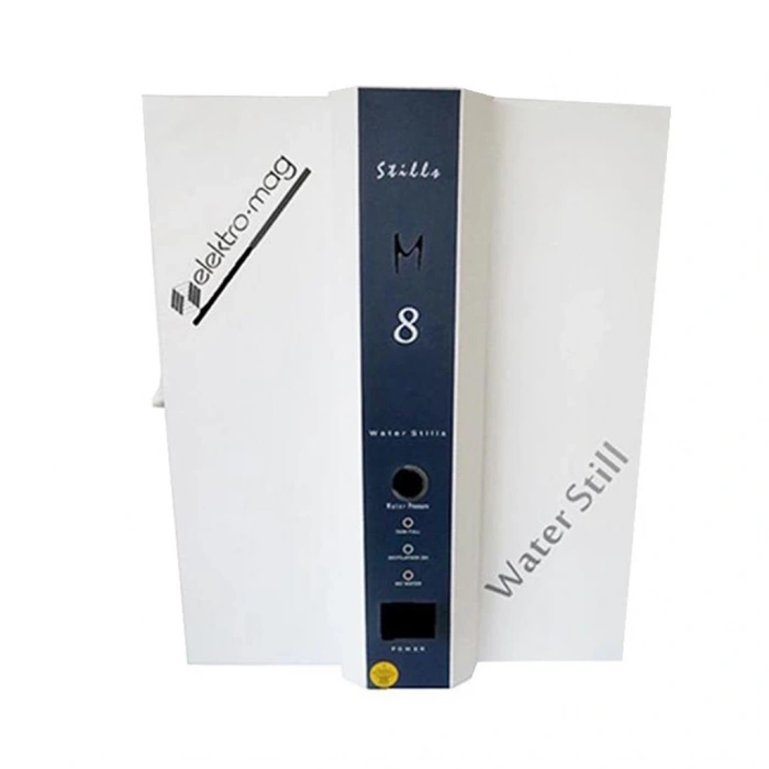 M 8 Metalik Su Damıtma Cihazı,Paslanmaz Çelik Gövde,Harici Filtre,8 Lt./Saat Kapasite 16 Lt. Depo (3 Faz)