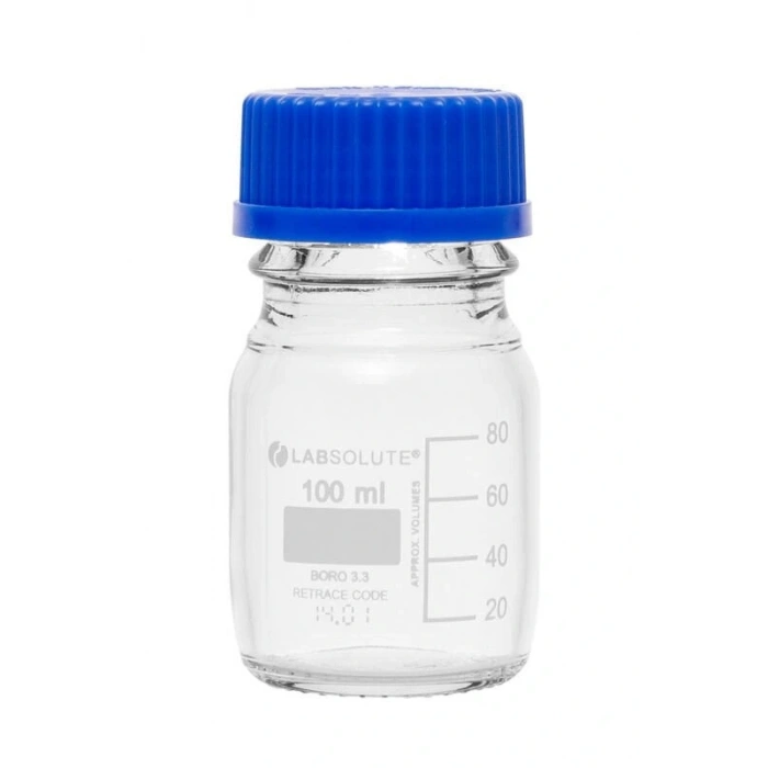 Mavi Vida Kapaklı Otoklavlanabilir Şişe 100 ml 10 Adet / Paket